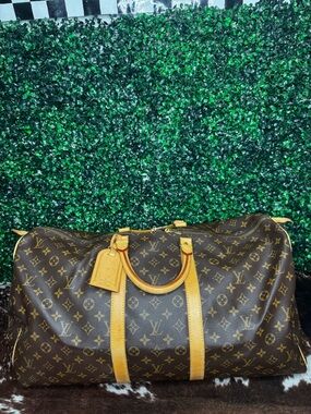 Louis Vuitton Brown Monogram Keepall 60 Duffel Bag